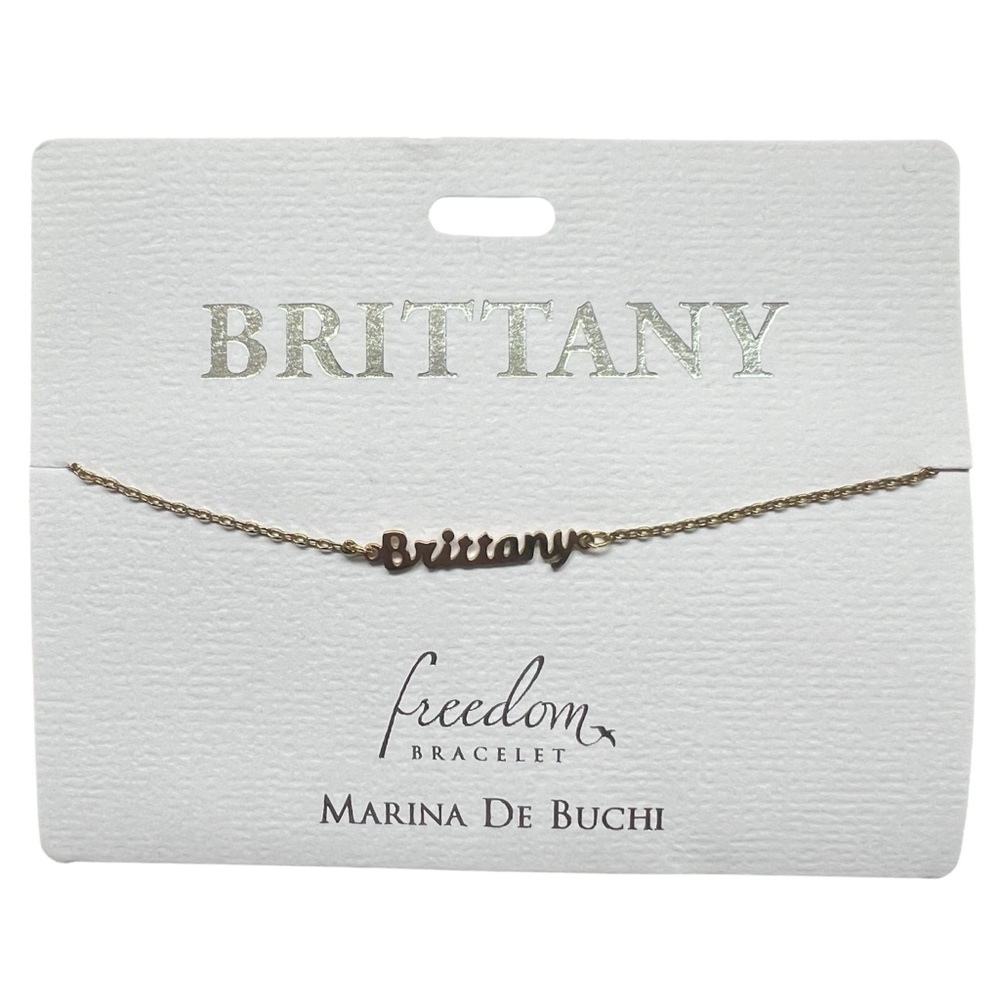 Marina De Buchi Personalized Luxe Name Brittany Freedom Bracelet Jewelry NWT